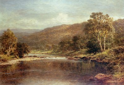 Welsh Rivierlandschap door Benjamin Williams Leader